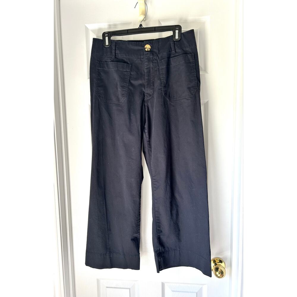 Quince Organic Cropped Wide Leg Chino Pants black